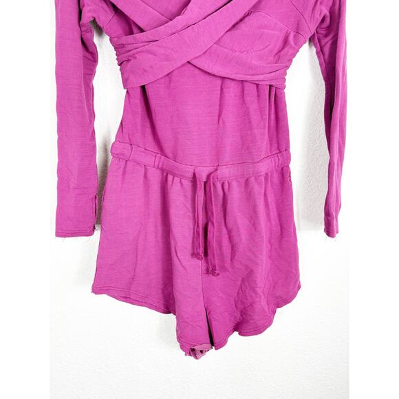 Free People Movement Love Spell One-Piece Small Pink Knit Romper Workout Stretch - Picture 9 of 13